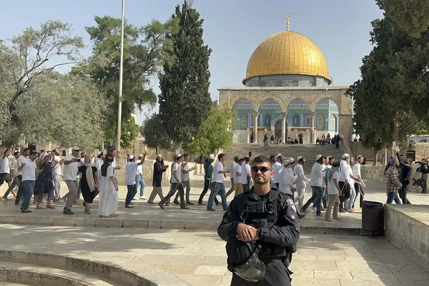 صیہونی آباد کاروں کا مسجد اقصیٰ پر دھاوا، مذہبی رسومات ادا کیں