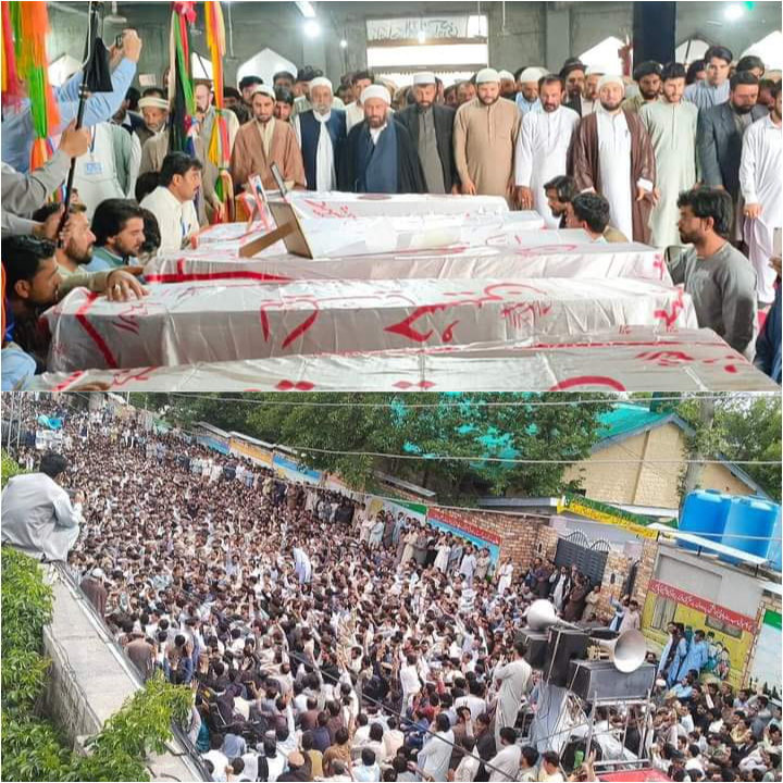 شہدائے پاراچنار کی نماز جنازہ میں ہزاروں افراد کی شرکت، آبائی علاقوں میں تدفین