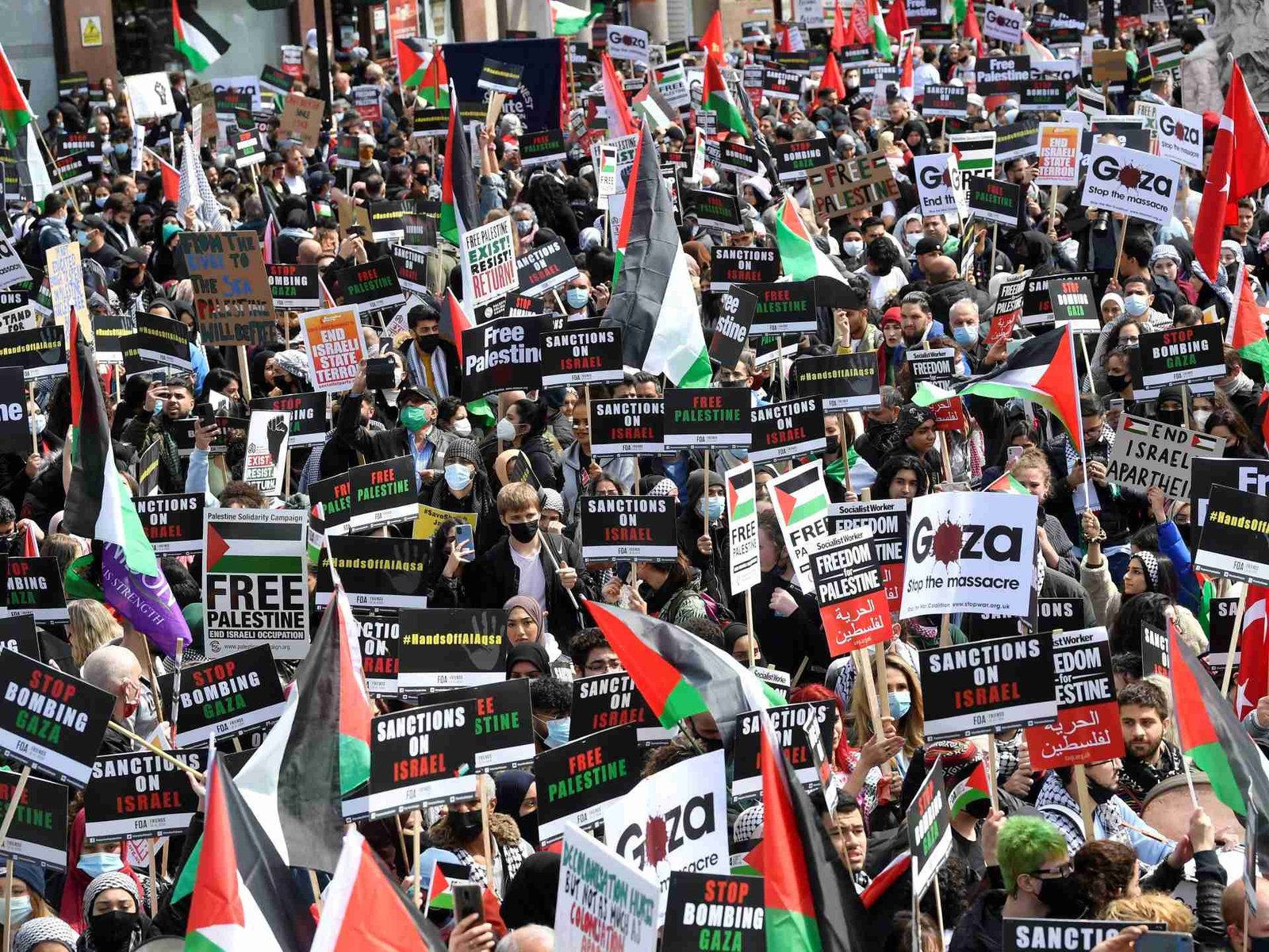 فلسطینیوں کی حمایت میں دنیا بھر میں مظاہرے اور ریلیاں