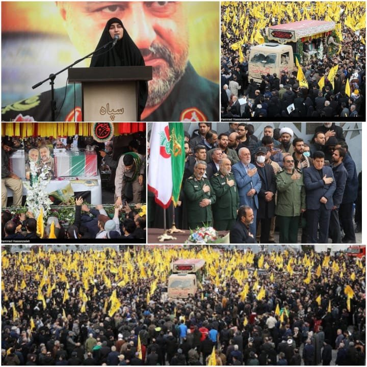 شہید مدافع حرم جنرل سید رضی موسوی کی تدفین، ہزاروں سوگوار امڈ آئے
