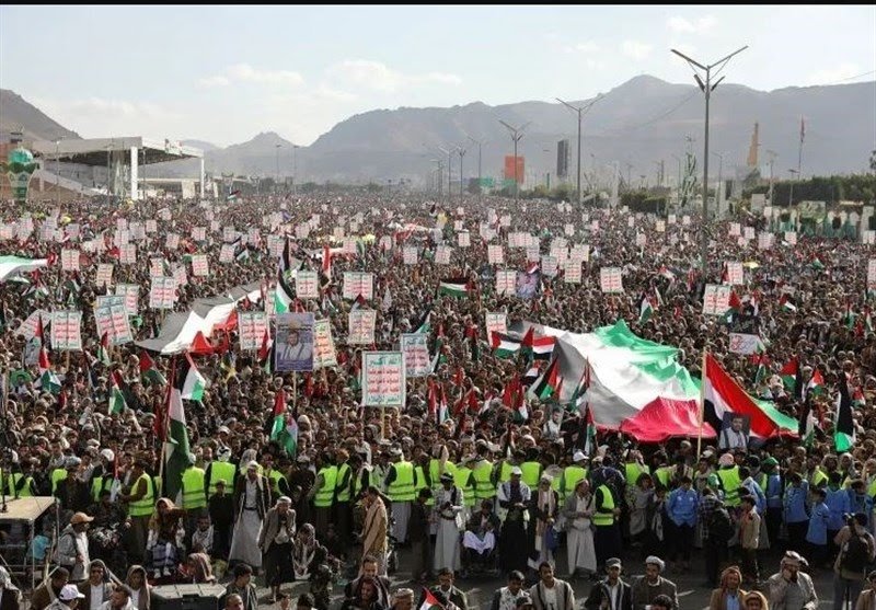 غزہ کی حمایت میں یمن کے لاکھوں غیور عوام کا مظاہرہ