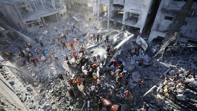دیرالبلاح اور جبالیہ میں صیہونی طیاروں کا حملہ، مزید 27 فلسطینی شہید