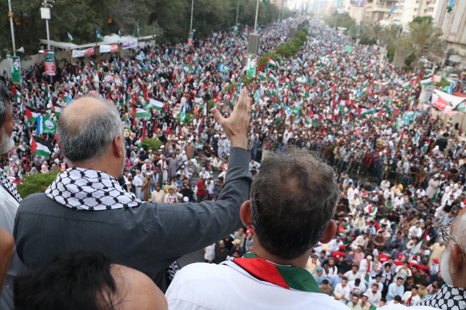شہر قائد میں جماعت اسلامی کے زیر اہتمام غزہ ملین مارچ