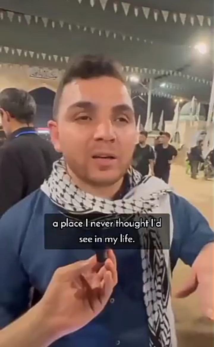 اسرائیلی حملے میں پورا خاندان کھونے والے فلسطینی کی اربعین حسینی میں شرکت