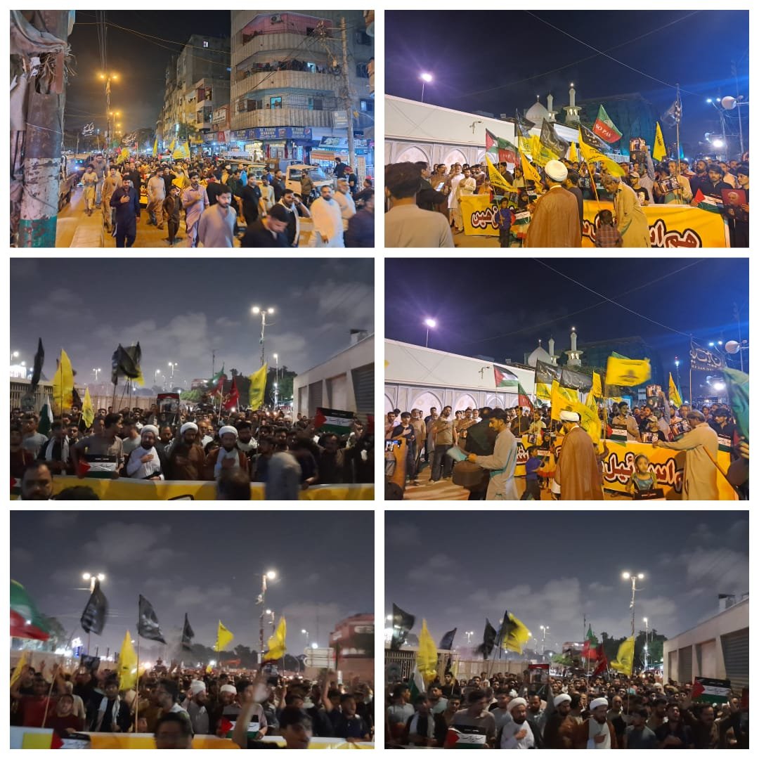 سید حسن نصر اللہ کی شہادت پر کراچی میں احتجاجی ریلی