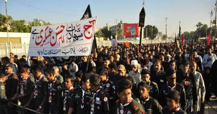 کراچی : چپ تعزیہ کا مرکزی جلوس نشتر پارک سے برآمد ہوکر کھارادر پر اختتام پذیر