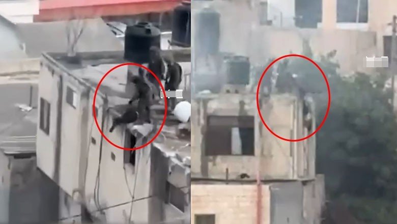 اسرائیلی فوج نے فلسطینیوں کے لاشوں کو مسخ کرنے کے بعد عمارت کی چھت سے نیچے پھینک دیا