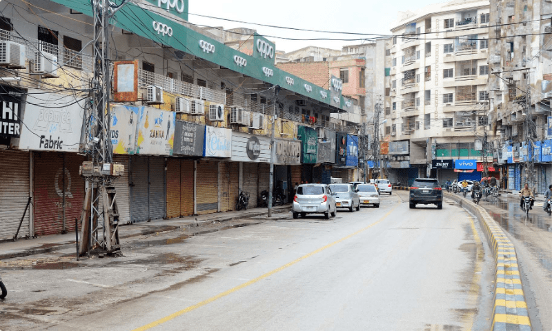 مظلوم فلسطینی عوام سے یکجہتی کیلئے کراچی میں تاجروں کی ہڑتال، کاروبار بند