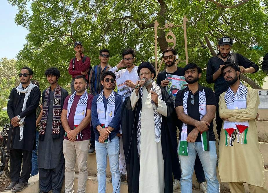 آئی ایس او کے تحت جامعہ کراچی میں یکجہتی فلسطین ریلی