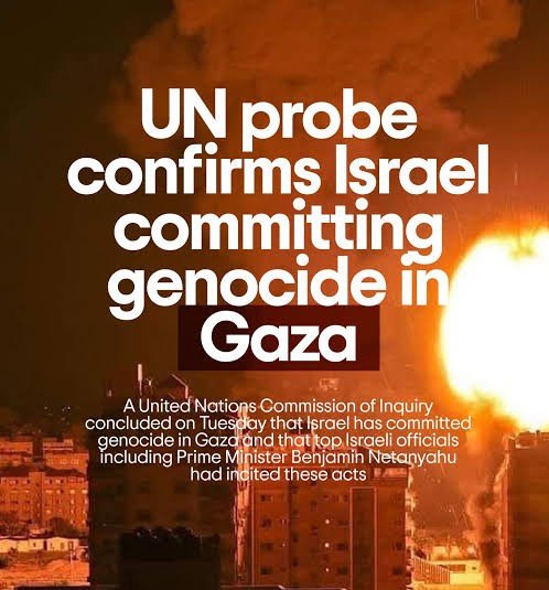 اقوام متحدہ کے تحقیقاتی کمیشن کی غزہ میں فلسطینیوں کی نسل کشی کی تصدیق