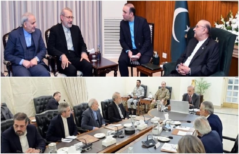 پاکستان کی جیت ہماری جیت ہے، علی لاریجانی کی صدر اور وزیراعظم سے ملاقات