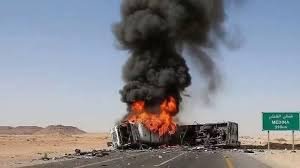مدینہ، بس اور ڈیزل ٹینکر میں  تصادم، 42 عمرہ زائرین جاں بحق