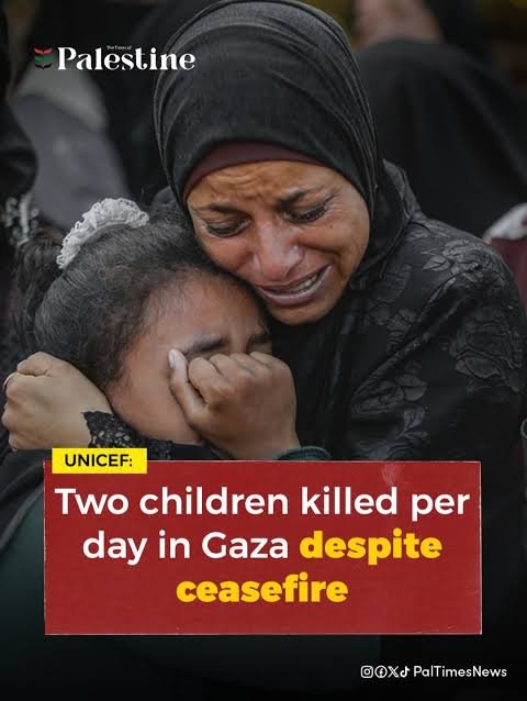 غزہ میں جنگ بندی کے باوجود یومیہ 2 بچے شہید ہو رہے ہیں، یونیسیف