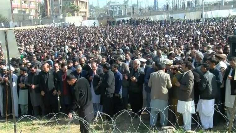 خودکش دھماکے میں شہید 15 شہداء کی نماز جنازہ ادا