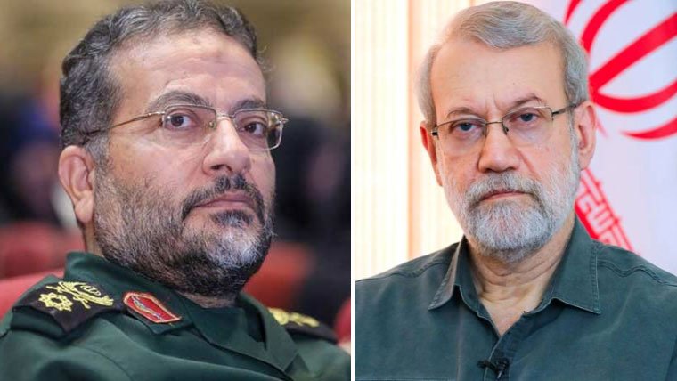 قومی سلامتی کے سیکریٹری علی لاریجانی اور بسیج کے کمانڈر غلام رضا سلیمانی شہید