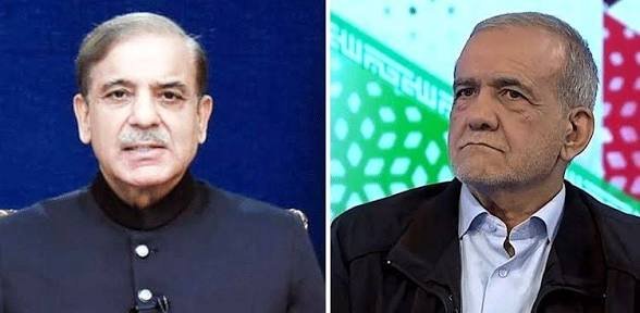 وزیرِاعظم شہباز شریف اور ایرانی صدر مسعود پزشکیان کے درمیان ٹیلیفونک رابطہ