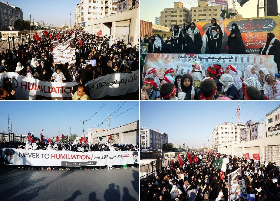 اسرائیلی جارحیت کے خلاف کراچی میں دخترانِ رہبرِ معظم کی ریلی