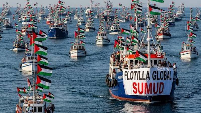 صمود فلوٹیلا بارسلونا سے روانہ، عالمی برادری محاصرہ توڑنے کے لیے حرکت میں آئے، حماس