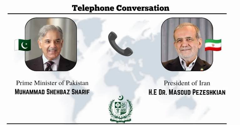 وزیراعظم شہباز شریف اور ایرانی صدر مسعود پزشکیان کے درمیان ٹیلیفونک رابطہ