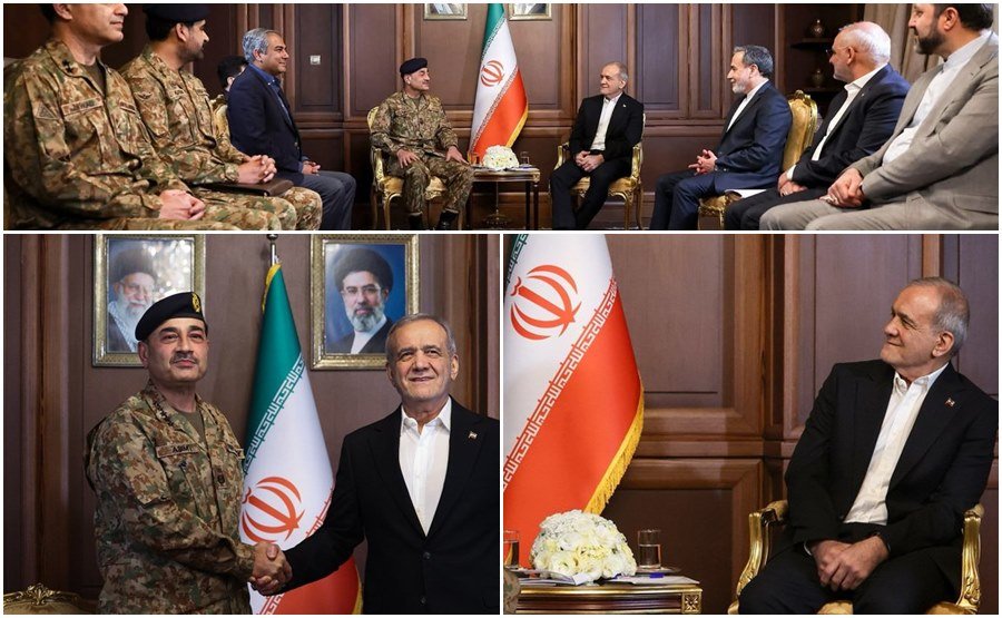 فیلڈ مارشل عاصم منیر کی تہران میں ایرانی صدر مسعود پزشکیان سے ملاقات