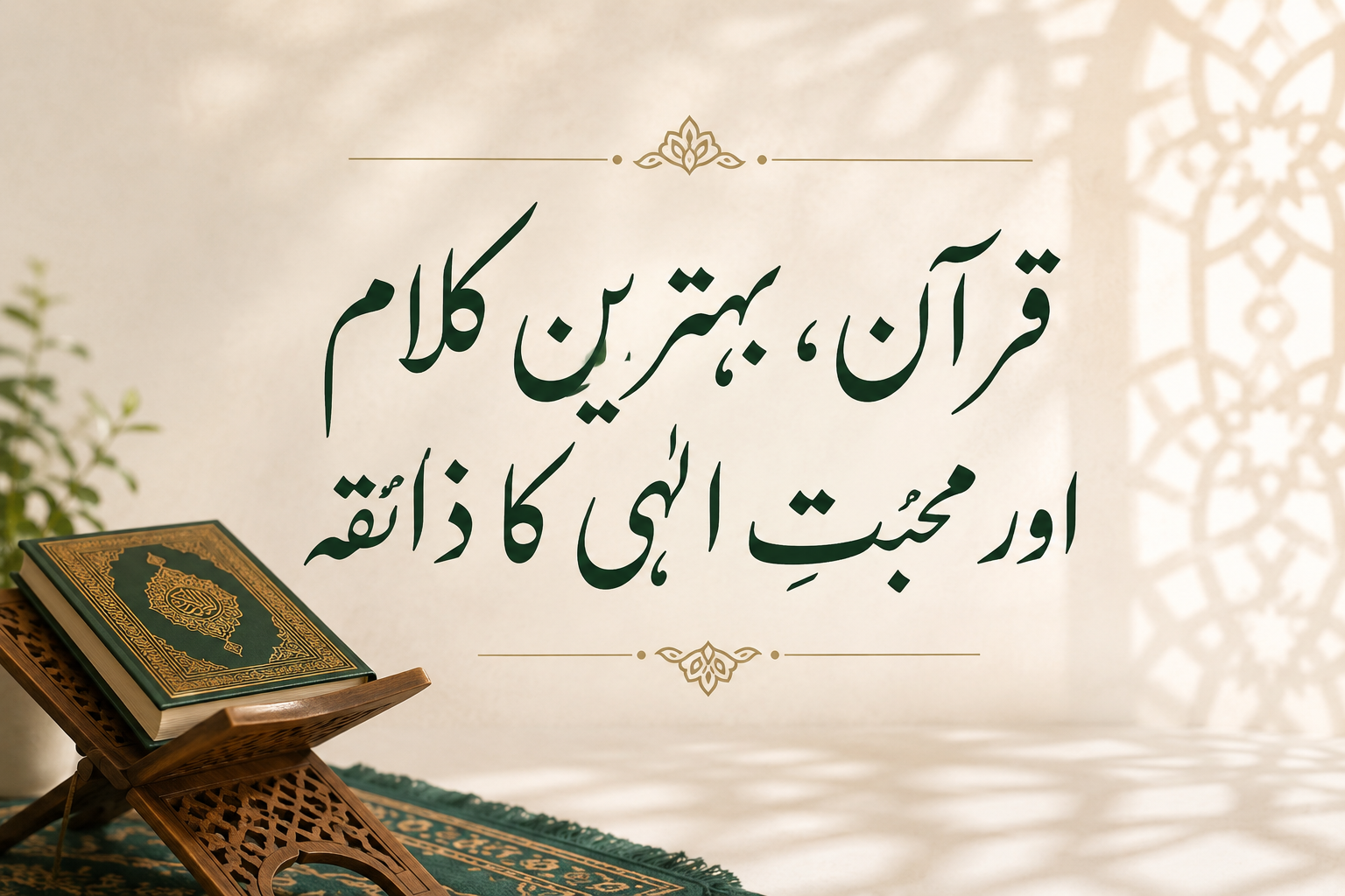 قرآن، بہترین کلام اور محبتِ الٰہی کا ذائقہ