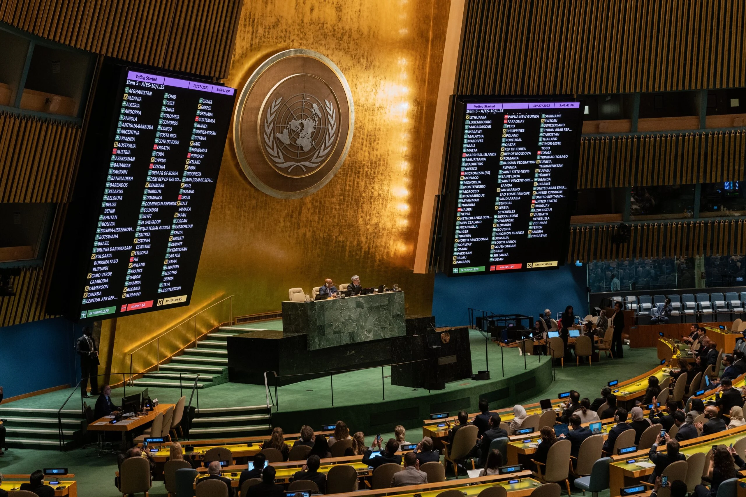 152 ممالک نے فلسطینی وفد کو روکنے کا فیصلہ مسترد کردیا